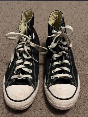 Converse Black High Top Sneakers with White Accents